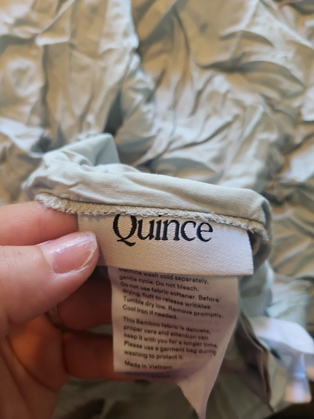 NEW Quince Bamboo Duvet Cover King, Color Eucalyptus